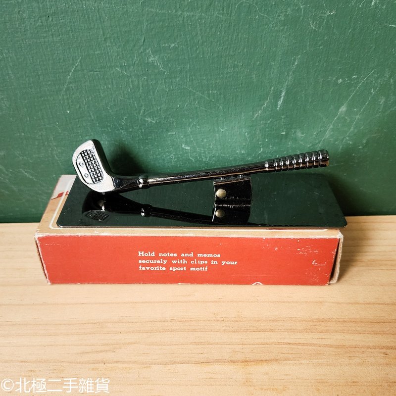 【北極二手雜貨】近新品 老高爾夫球名片座 名片夾 擺飾 收藏 - 玩偶/公仔 - 其他材質 金色