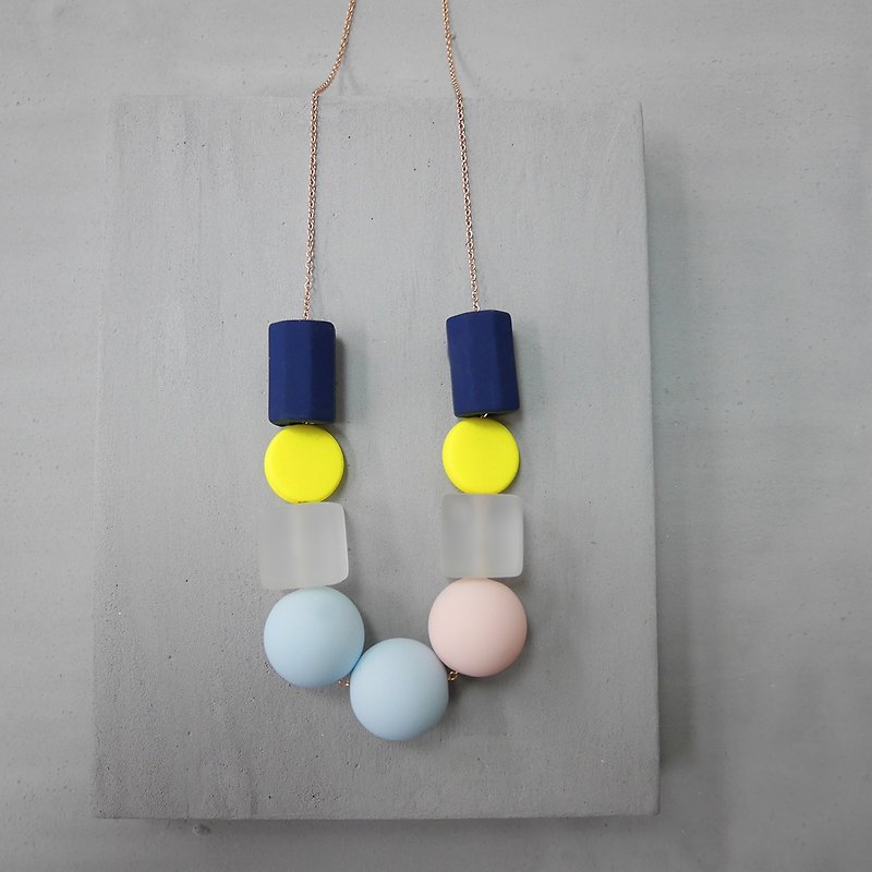 Marshmallow Necklace - PING PONG 005 - Necklaces - Plastic Yellow