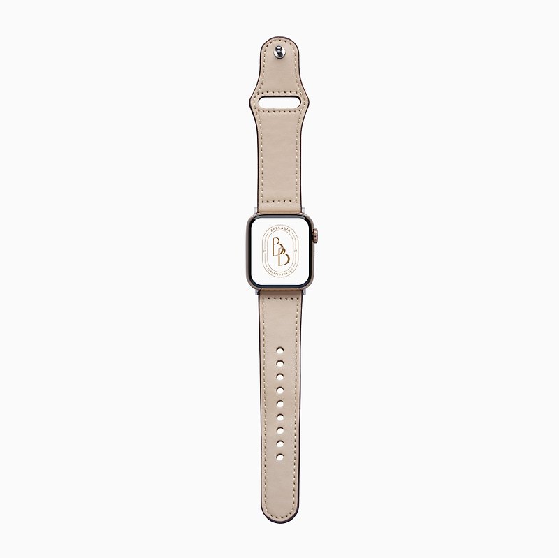 Apple Watch Classic Buckle Series Beige Leather Strap S8/7/6/5/4/3/2/1/SE - Watchbands - Genuine Leather Khaki