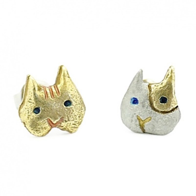 Stray Cat Senza Casa / Earrings PA068 - ต่างหู - โลหะ สีทอง