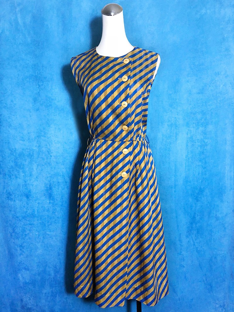 Twill textured sleeveless vintage dress / Bring back VINTAGE abroad - ชุดเดรส - เส้นใยสังเคราะห์ หลากหลายสี