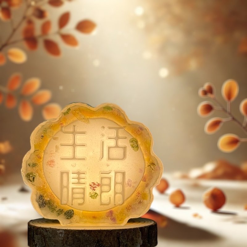 生活晴朗 療愈系文字水晶小夜燈 用溫暖光芒點亮你的每一天 - 香氛/精油/擴香 - 水泥 白色