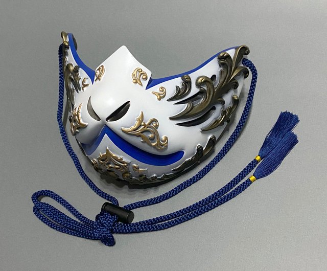 狐面Half Second Gothic Ver, White×blue 朧~OBORO~｜口罩/口罩