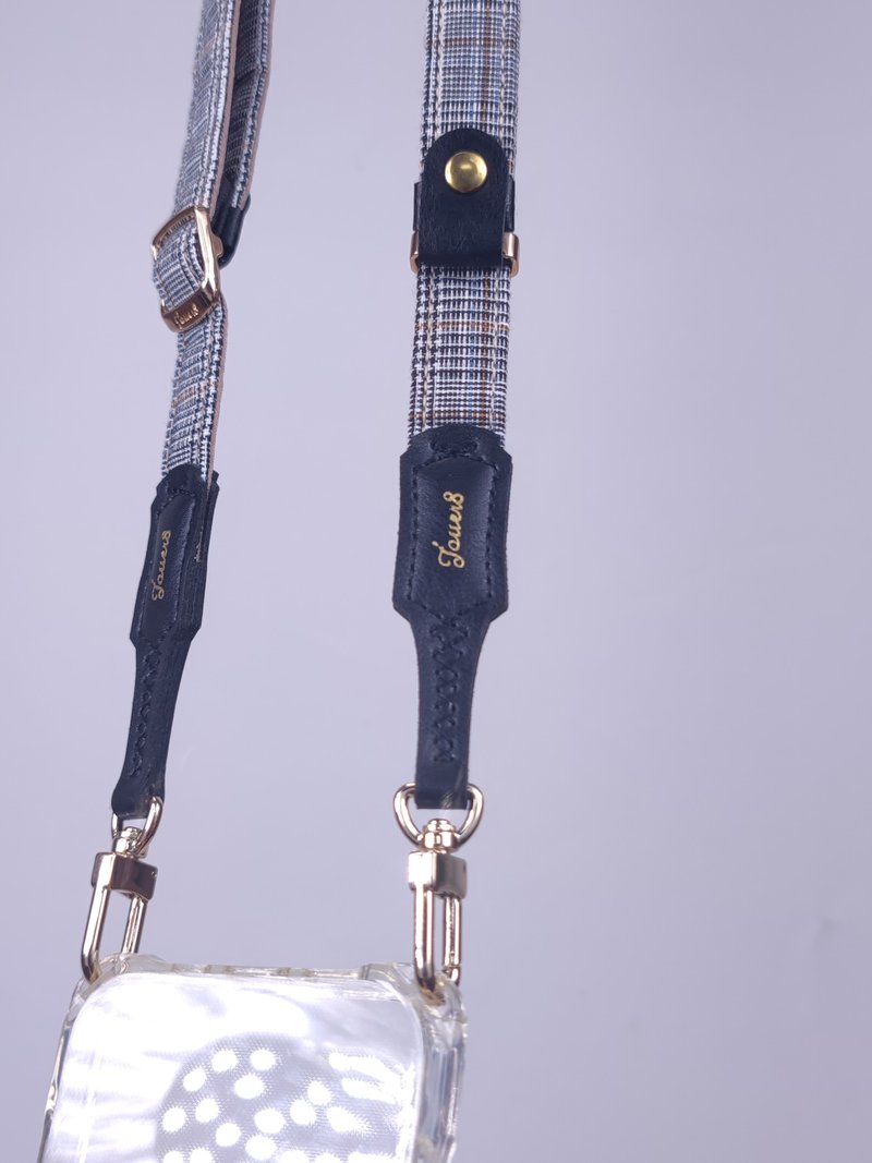 雙扣背帶-舒適1.8cm-小千鳥-經典千鳥紋-夏季經典不敗 - 手機掛繩/背帶 - 其他材質 多色
