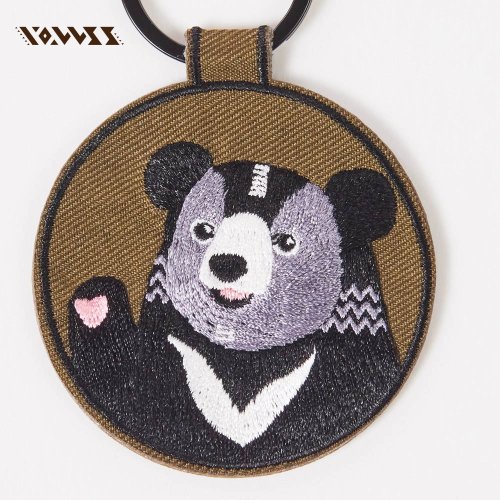 WasangShow 花生騷 【森林動物系列】熊麻吉刺繡鑰匙圈