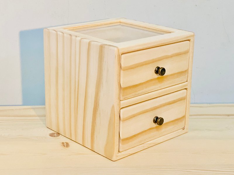 透明抽屜收納盒 2樓版 【 16 x16 x16 】- 木作系列 - 居家收納/收納盒/收納用品 - 木頭 卡其色