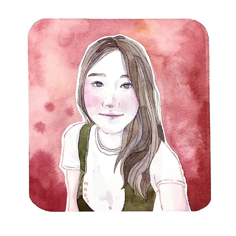Serendipity single-person hand-painted watercolor portraits - Customized Portraits - Paper 