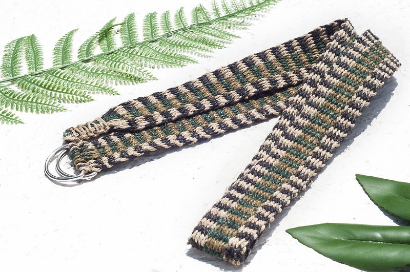 Valentine's Day Boyfriend Gift Woven Cotton Belt / Braided Belt - African Salar Color Travel - Belts - Cotton & Hemp Multicolor
