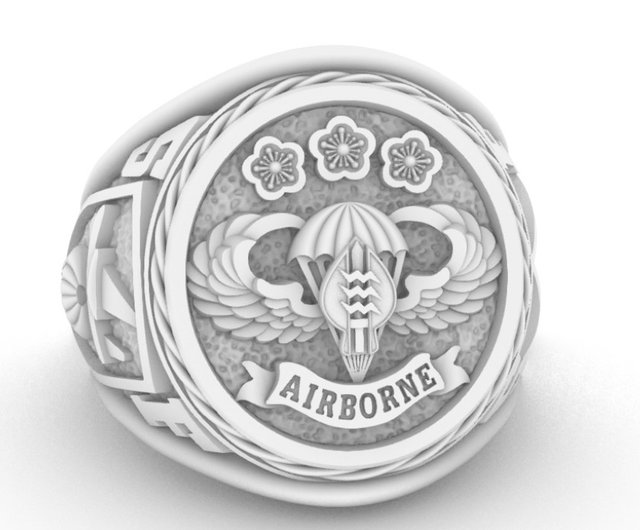 ＢＷドイツ軍/連邦軍＊陸軍＊第１空挺師団＊９３５銀製リング（実物） BWドイツ軍/連邦軍＊陸軍＊第1空挺師団＊935銀製リング（