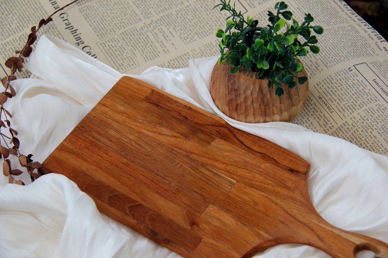 Burmese teak chopping board | dinner plate | dessert plate | made in Taiwan | handmade by craftsmen - Serving Trays & Cutting Boards - Wood Brown