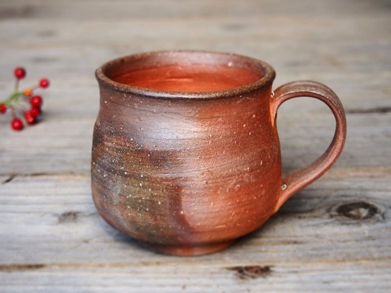 Bizen coffee cup (large) Roblo eye _c 7 - 008 - Mugs - Pottery Brown