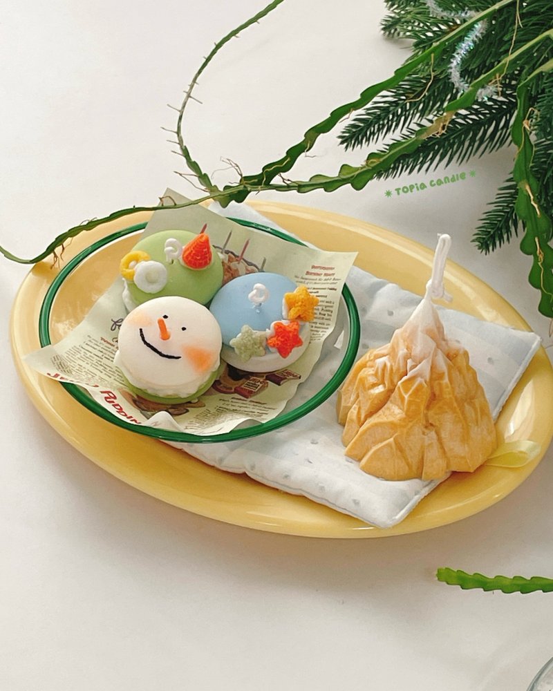 【體驗】聖誕蠟燭課程 雪人馬卡龍+聖誕樹1+1組合 - 蠟燭/香氛/調香 - 蠟 