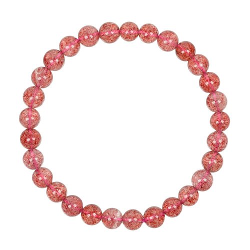 正佳珠寶 Gemsrich Jewelry 【正佳珠寶】草莓晶 淨透星光草莓籽 5.8-6.2mm 草莓晶手珠