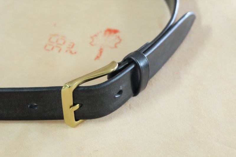 British Bridle Leather saddle leather belt - เข็มขัด - หนังแท้ สีดำ