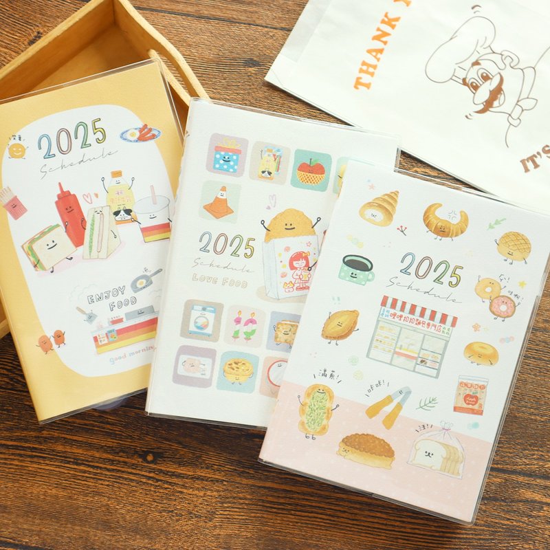 MileKouKou/2025 color printed 32K diary (3 pictures) | annual journal SDM-287 - สมุดบันทึก/สมุดปฏิทิน - กระดาษ 