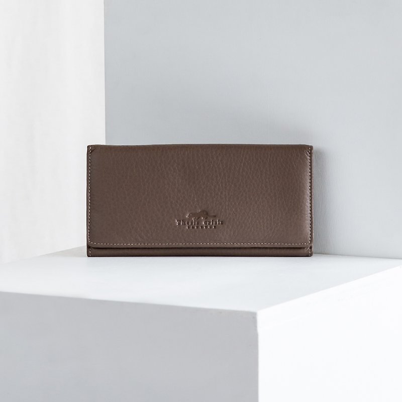 POPPY-WOMAN LONG LEATHER WALLET- TAUPE / ブラウン