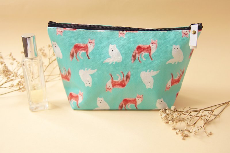 Fox Cosmetic Bag - Toiletry Bags & Pouches - Faux Leather Green