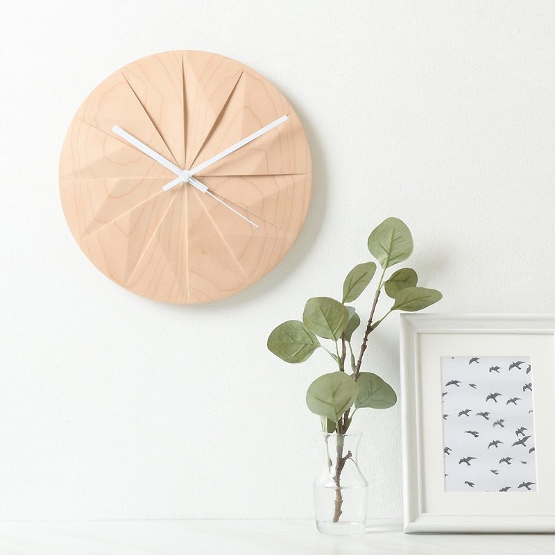 Pana Objects Time Shadow-Wall Clock (Maple White Needle) - Clocks - Wood Brown