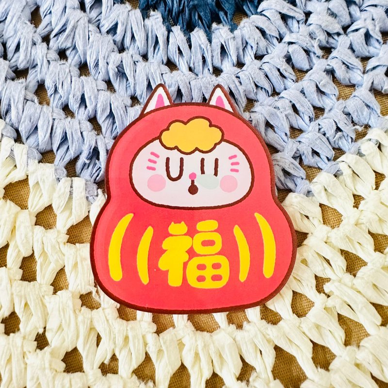 Kingnekosan 壓克力造型別針 Kiyo達磨 - 胸針 - 塑膠 紅色