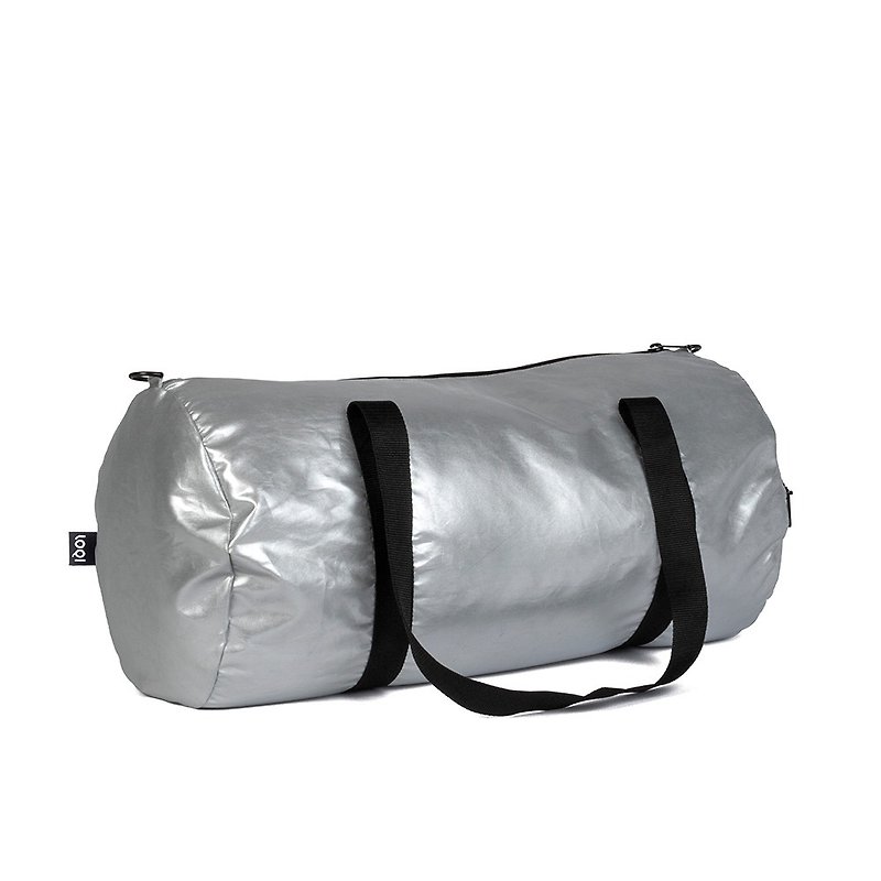 LOQI Double-sided Travel Bag-Metallic Silver WEMMSI - กระเป๋าแมสเซนเจอร์ - เส้นใยสังเคราะห์ สีเงิน