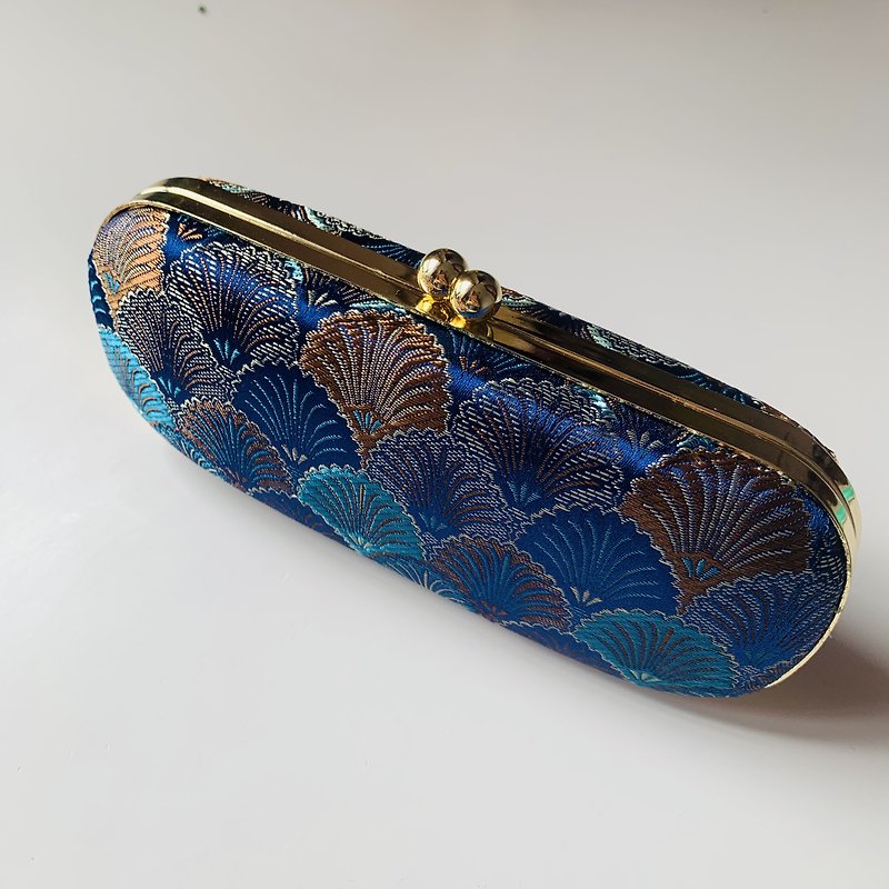 Peacock Glasses Case/ Pencil Case/ Jewellery Case - Pencil Cases - Cotton & Hemp Blue