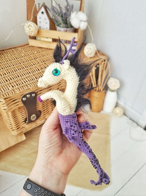 Rizhik_toys Hippocampus toy. Seahorse interior toy. Fantastic seahorse.Original gift