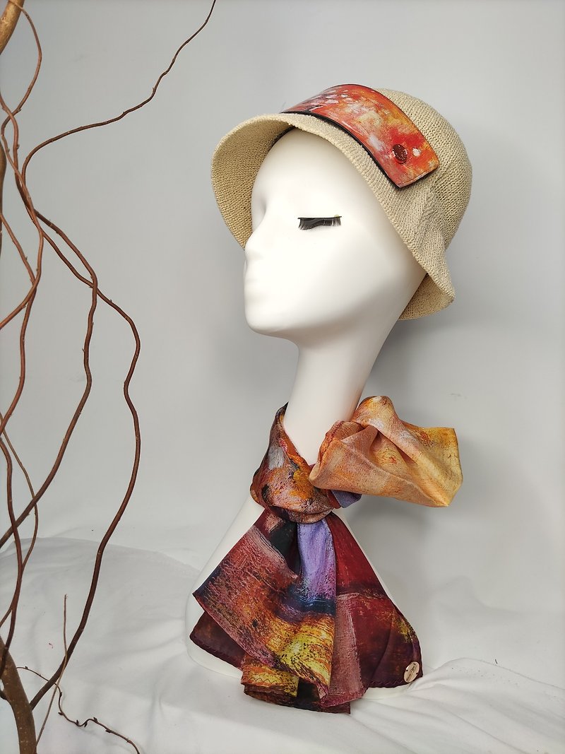 Mitanya ファッション-アートの商品化-月光の薔薇-シルクスカーフ、共同ブランドのカスタマイズ製品-文化的および創造的なギフト - スカーフ - シルク・絹 
