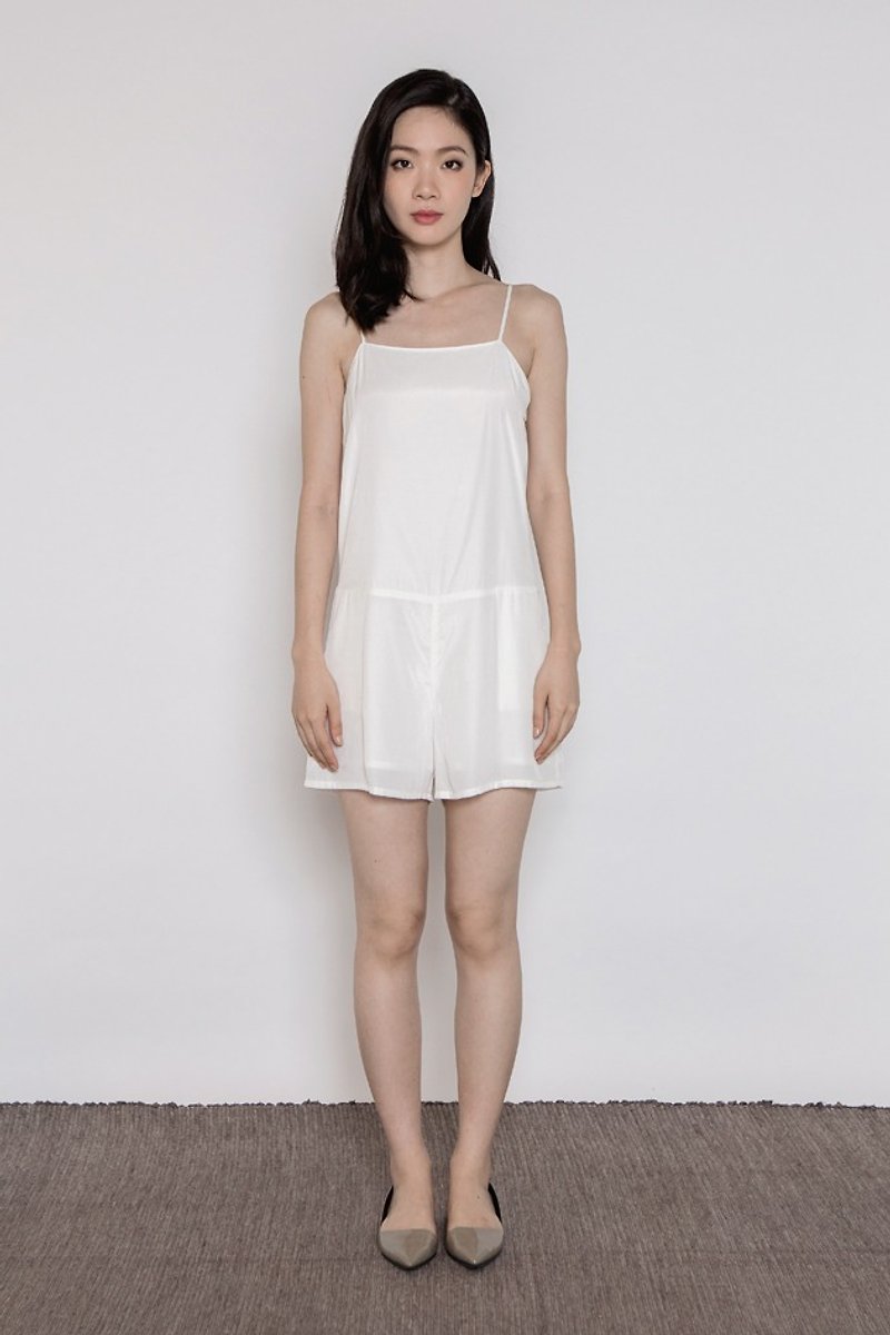 One Fine Day Strappy Romper - White - Overalls & Jumpsuits - Other Materials 