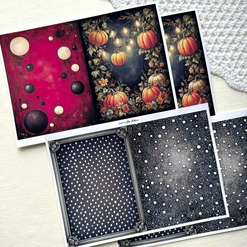 Z543 - Gothic Halloween of background - 貼紙 - 紙 