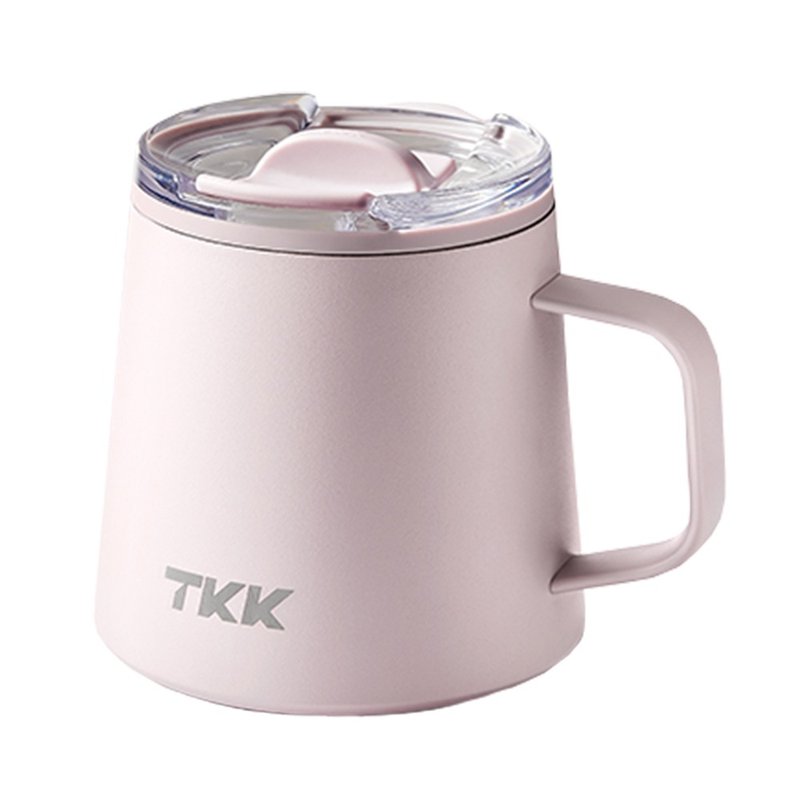 【TKK】悅氧Life 316不鏽鋼x陶瓷噴塗 保溫咖啡杯 350ML-灰柚粉 - 保溫瓶/保溫杯 - 不鏽鋼 粉紅色