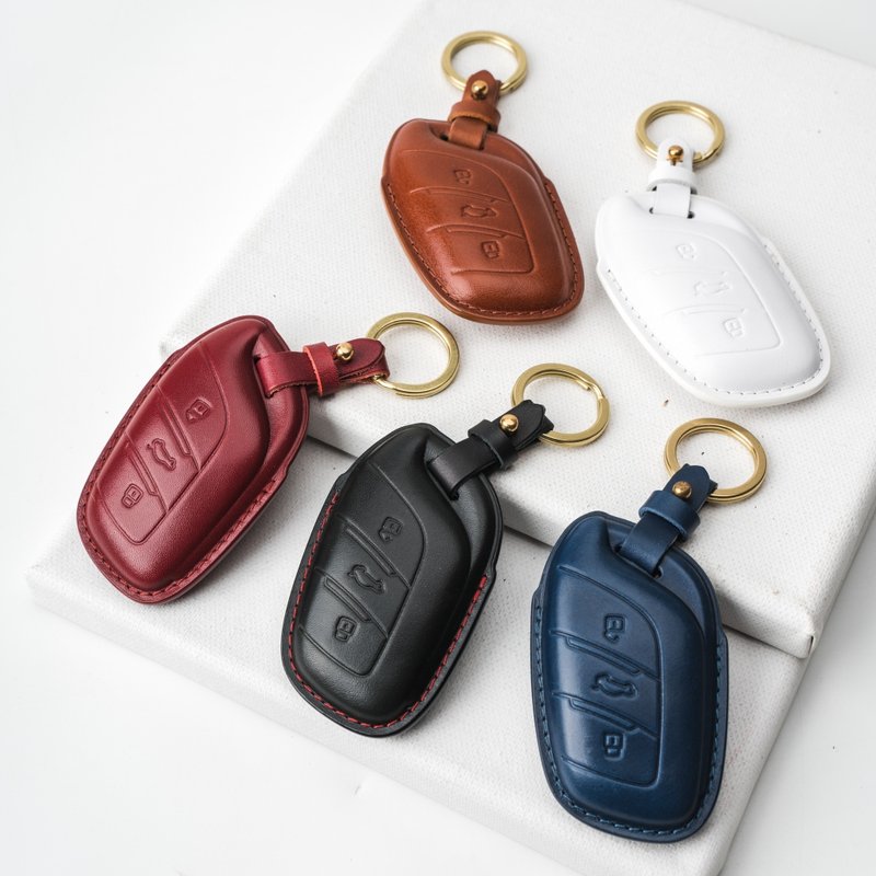 MG British Morris HS PHEV ZS ZST Car Key Leather Case Key Bag Car Key Case - ที่ห้อยกุญแจ - หนังแท้ 