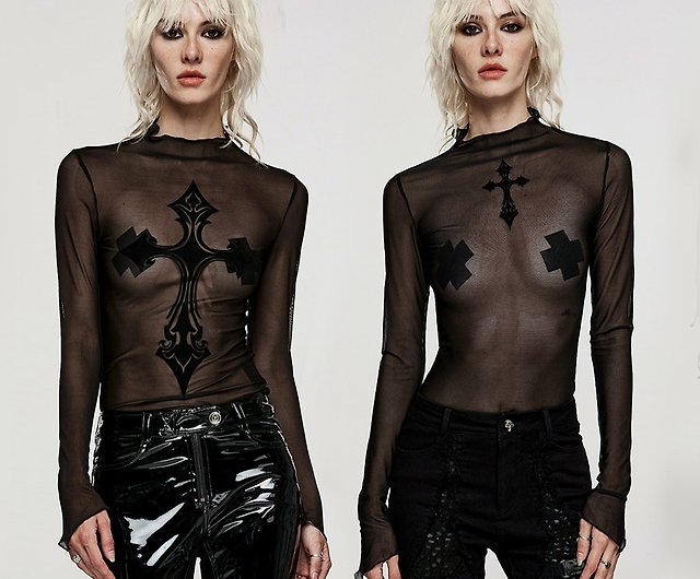 Men's Gothic Sheer Mesh Shirt – Punk Design