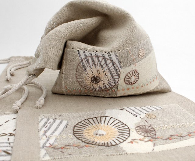 Set of 3 bags / Drawstring hand embroidery bag / Travel organizer bag -  Shop DiaBird Drawstring Bags - Pinkoi