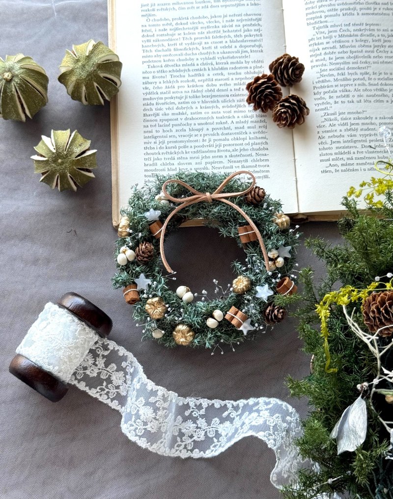 松林與星光 聖誕永生花圈 聖誕禮物 聖誕節 聖誕花圈 永生花 - 乾燥花/永生花 - 植物．花 