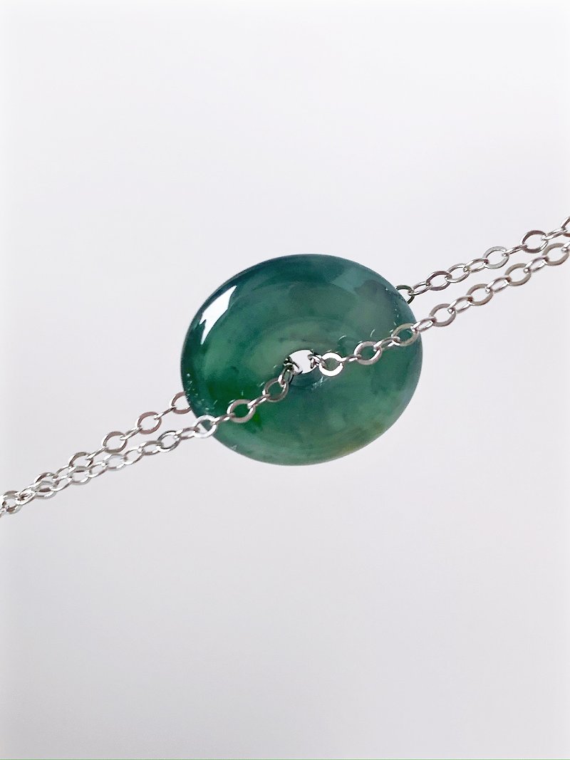 Natural Guatemalan Jadeite Peace Buckle S925 Bracelet Energy Stone - Bracelets - Jade Multicolor