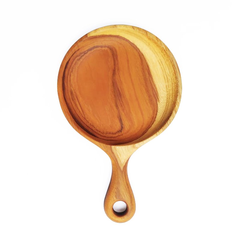 KOUPREY Teak Boki's Spoon Plate Hand-Held Dish Plate with Handle Korean Style - 盤子/餐盤/盤架 - 木頭 咖啡色