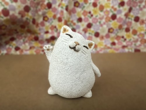 猴猴玩花樣 十全十美寶貝喵療癒商品臺灣設計創作 小陶器喵喵系列-招招來