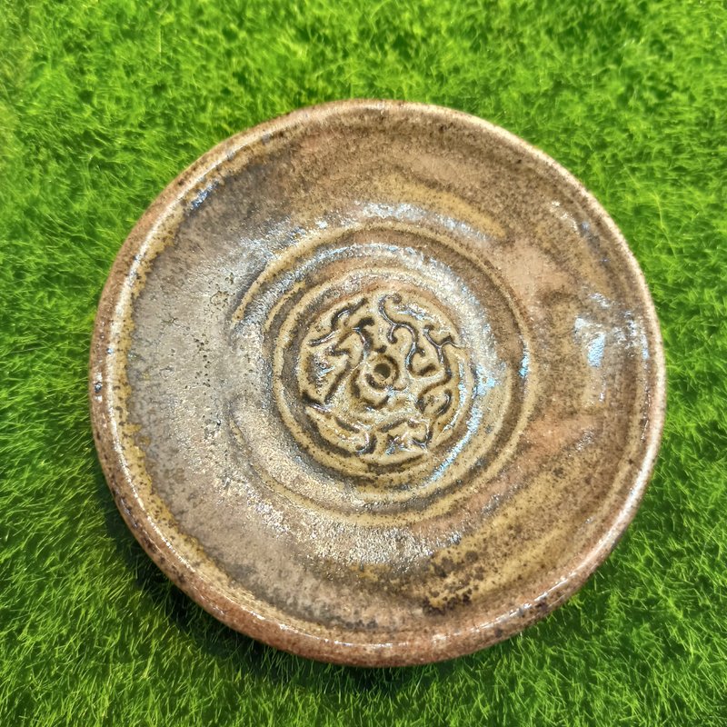 柴燒杯托杯盤或小香盤小碟 - 茶壺/茶杯/茶具 - 陶 咖啡色