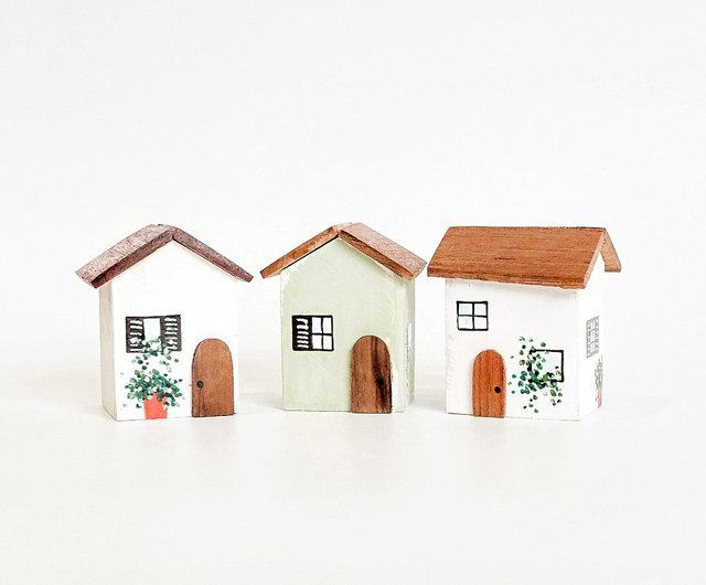 小さな木の家 3点セット - ショップ woodenhouses99 置物 - Pinkoi