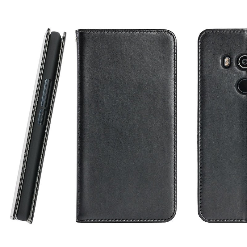 CASE SHOP HTC U11 Eyes Side Lift Stand-Up Leather Case - Black (4716779659269) - Other - Plastic Black