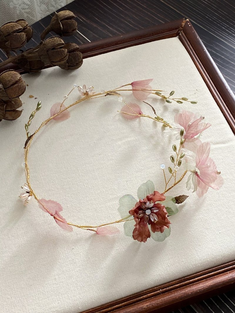 手工新娘飾品 復古紗花 桃樂絲夢境 髮圈/髮帶 - 髮圈/髮夾 - 絲．絹 