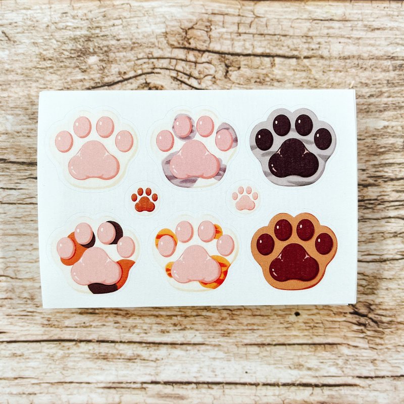 Cat Paw Meat Ball sticker pack contains two stickers - สติกเกอร์ - กระดาษ 