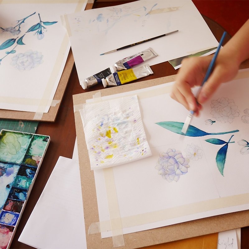Pinkoi x Janfive studio - Water color & repeat workshop - Other - Other Materials Multicolor
