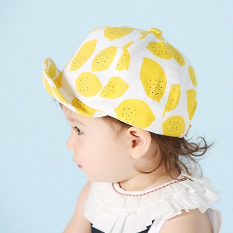 日安朵朵 / 清新檸檬鴨舌帽 (2色) - 口水肩/圍兜 - 棉．麻 黃色