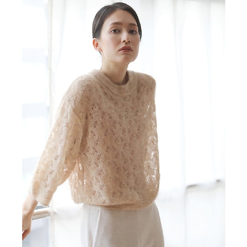 KOOW Shell In Bloom shell pattern cutout mohair sweater - สเวตเตอร์ผู้หญิง - ขนแกะ 