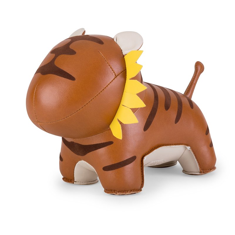 【Limited】Zuny – Tiger Mateo - Doorstop / Bookend / Paperweight (Flocking) - Items for Display - Faux Leather Multicolor