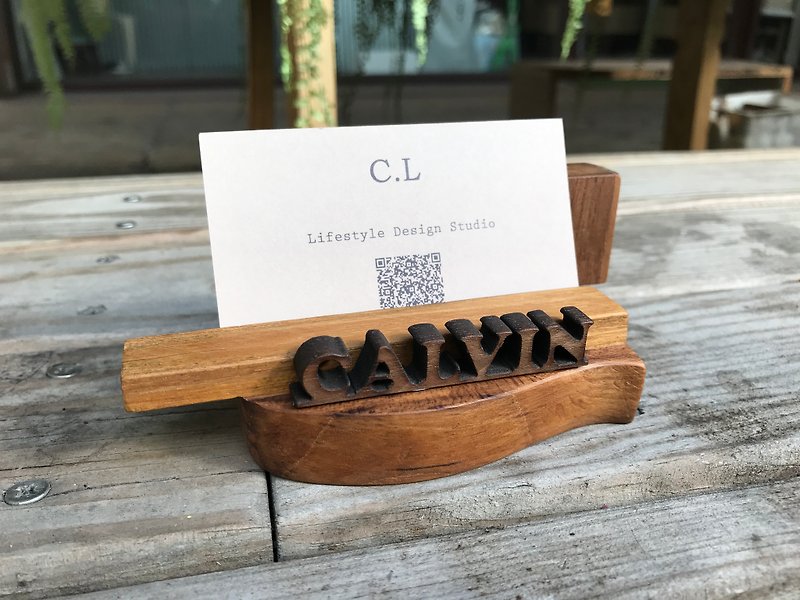 "CL Studio" [modern simple - geometric style wooden mobile phone holder / business card holder] N45 - Card Stands - Wood 