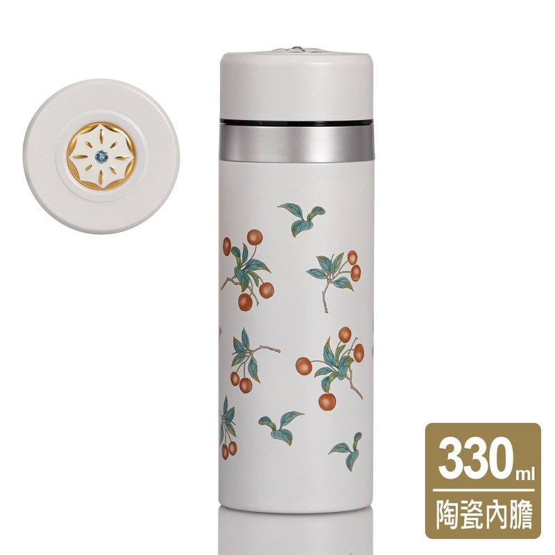 Jixing Xiguo living porcelain thermos cup/gilt/2 colors 330ml - Vacuum Flasks - Stainless Steel White