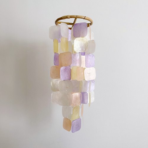 HO’ USE DIY-KIT| Lisbon Boutique(M)-Orange, Violet-Square|Shell Wind Chime Mobile|#0-366