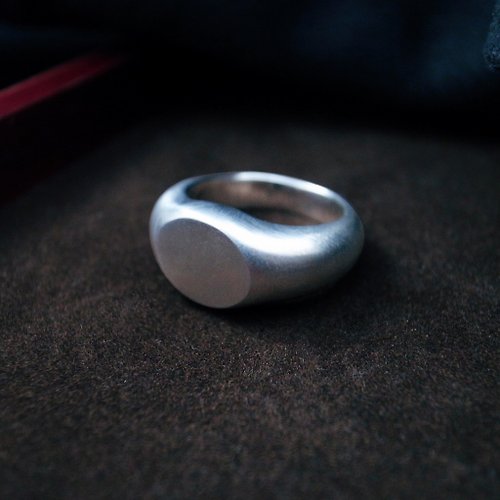 Ewin 創物-銀飾品設計創作 大版型英倫素面925純銀戒指(鏡面/霧面)(單只)圖章戒情侶對戒